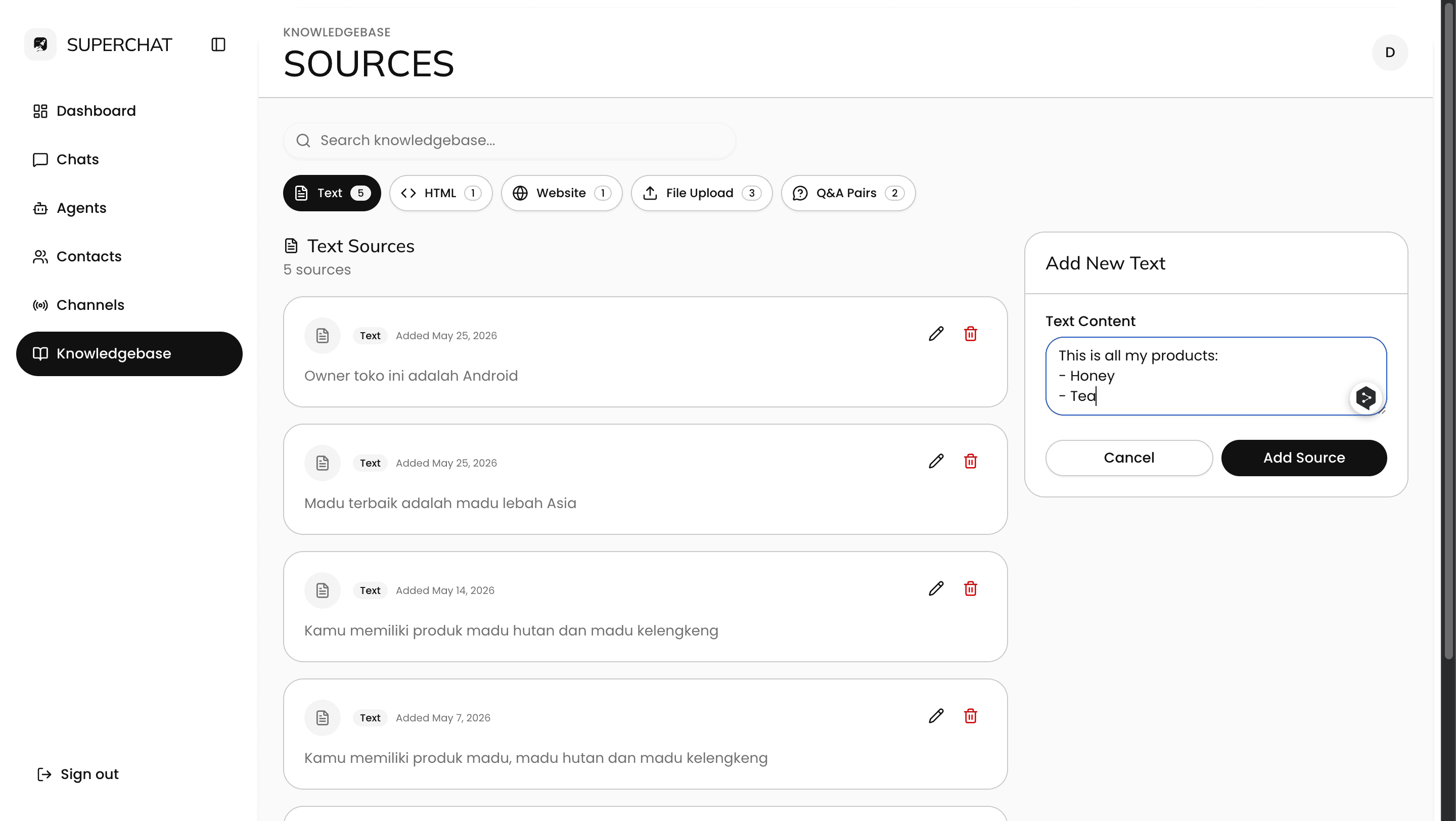Create a knowledge base