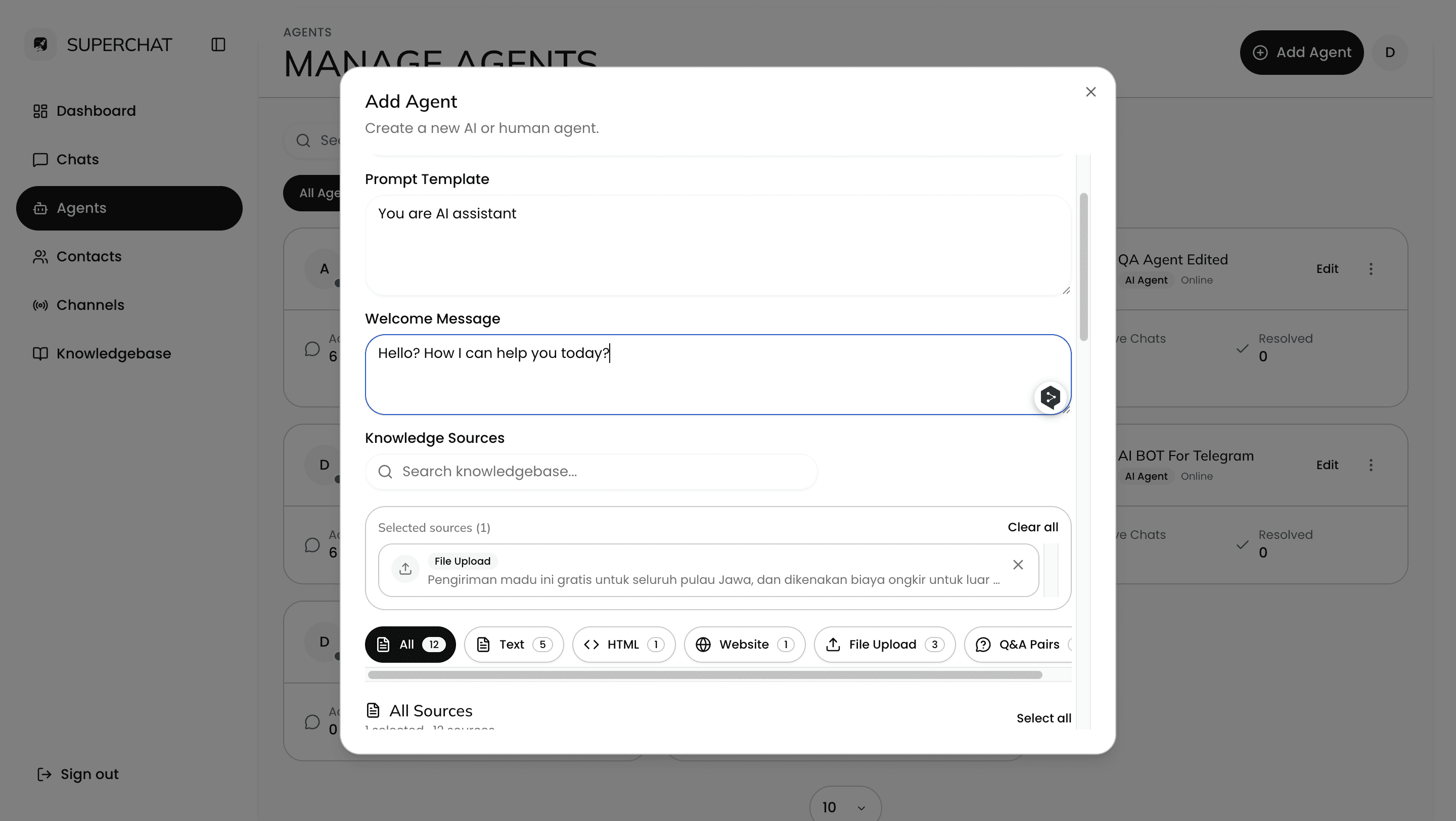 Connect a channel